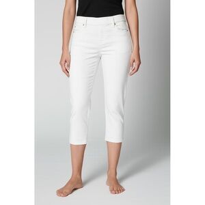 Liverpool Capris Womens Size 10 White Stretch Elastic Waist Casual Summer